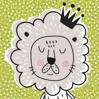 Afbeelding van Duni Servetten Playful Lion King 33x33 cm 20 Stuks