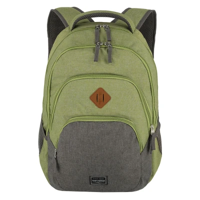 Afbeelding van Travelite Basics backpack Melange green/grey Laptoptas Laptoprugzak
