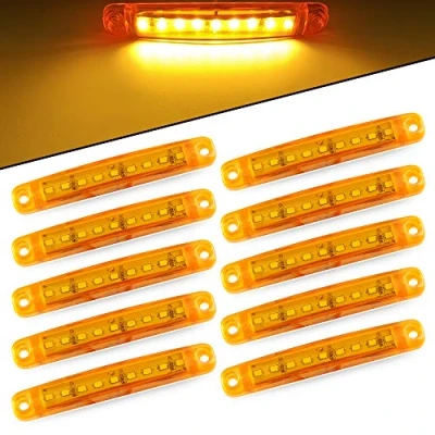 Afbeelding van Yifengshun 10st Zijlicht 9SMD 12 24V Super Heldere LED Zijlichten Voor Zijmarkeringslichten Auto Driving Truck Bus/Trailer Front Light Motorcycle Trailer Achterlichten (Amber)