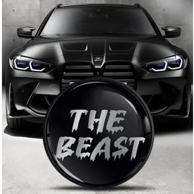 Afbeelding van Compatibel met BMW embleem 51148132375 voor/motorkap/kofferbak tuning Logo 82 mm zilver Beast EO 26