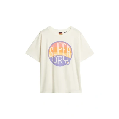 Afbeelding van Superdry Rainbow Tshirt print, Dames, Maat: 40, Off white