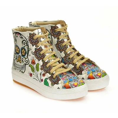 Afbeelding van GOBY Skull Boots Sneakers Laarzen Hoge kwaliteit Handmade Maat 39
