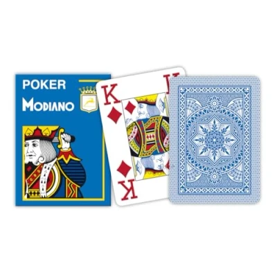 Afbeelding van Modiano poker speelkaarten lichtblauw 4 index