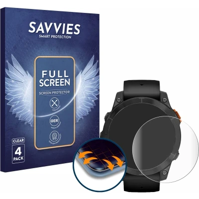 Afbeelding van Savvies Screenprotector voor Garmin Fenix 7 Pro Solar (47 mm) Folie Beschermfolie transparant volledig dekking (4 Stuks)