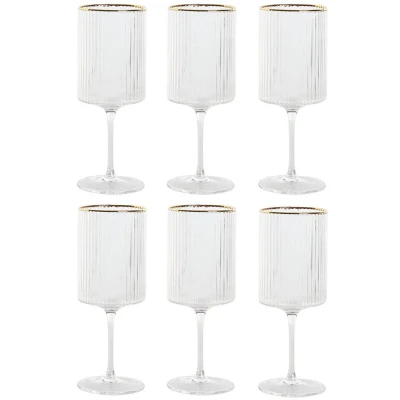 Afbeelding van Glazenset Home ESPRIT Transparant Gouden Kristal 400 ml (6 Stuks)