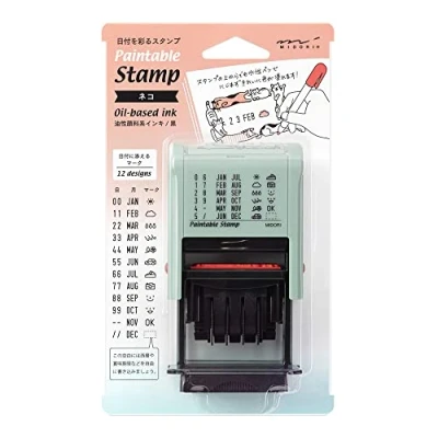 Afbeelding van DESIGNPHIL 35452006 Midori Stempel Roterende Datum Cat Patroon