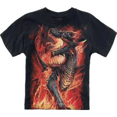 Afbeelding van Spiral Kinder Tshirt Kids tm 10 jaar DRACONIS Zwart