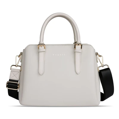 Afbeelding van bugatti Ella dames handtas, bowling bag medium in saffiano stijl van imitatieleer, beige
