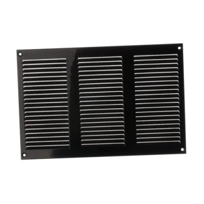 Afbeelding van 300x200mm Ventilatierooster met Insectenhor Metalen Ventilatieroosters Toevoer en Afvoerrooster Staal, Zwart