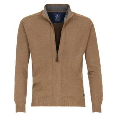 Afbeelding van Redmond heren vest katoen opstaande kraag camel (middeldik) Maat: L