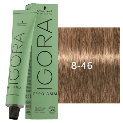 Afbeelding van Schwarzkopf Igora Zero Amm 8 46 Light Blond Beige Chocolate 60 ml