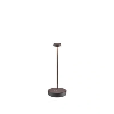 Afbeelding van Zafferano, Swap Pro Lamp, Oplaadbare Snoerloze Tafellamp met Touchbediening, Geschikt voor Binnen en Buiten, Stappendimmer, 2200 3000 K, Hoogte 29 cm, Kleur Corten
