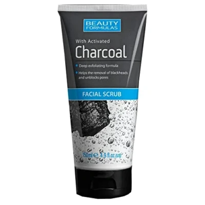 Afbeelding van 3 x 150ml schoonheidsformules met actieve houtskool gezichtsscrub