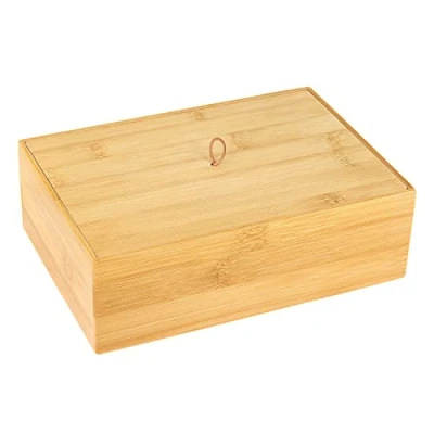 Afbeelding van Schramm® Bamboe opbergdozen met deksel, rechthoekig, 3 verschillende maten, organizer, opbergdoos, afmetingen: 22 x 15 7 cm