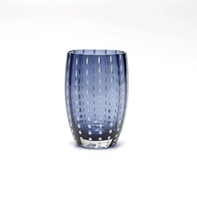 Afbeelding van Zafferano Perle Glazen Tumbler Handgemaakt Transparant Gekleurd Glas, cl 32 h 109mm d 71mm Set 6 Stuks Grijs Blauw