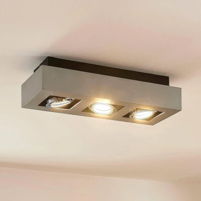 Afbeelding van Arcchio plafondlamp 3 lichts aluminium H: 8.5 cm GU10 zilvergrijs