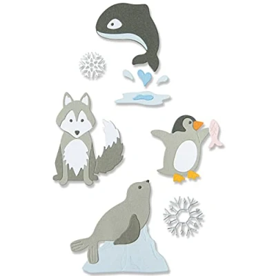 Afbeelding van Sizzix Thinlits Die Set 8PK Arctic Animals 666013 Jennifer Ogborn (10 22)