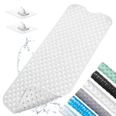 Afbeelding van GUYUWE Antislip mat 100 x 40 cm voor bad en douche (Wit)