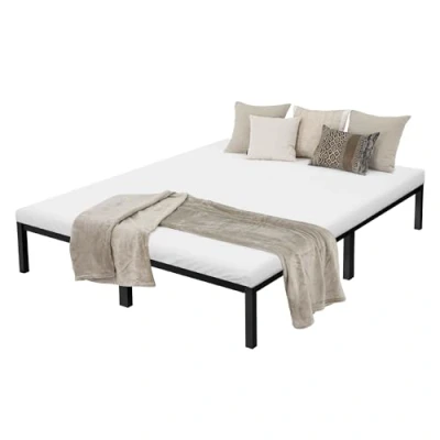 Afbeelding van Metalen bed met lattenbodem 160x200 cm zwart ML design
