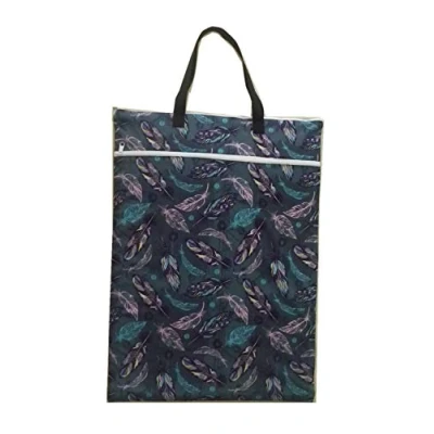 Afbeelding van Grote hangende nat/droge doek luier emmer tas voor herbruikbare luiers of wasgoed (rode olifant)