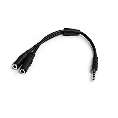 Afbeelding van StarTech.com Headset Adapter 3,5mm 4 polig 2 x 3