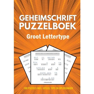 Afbeelding van Geheimschrift Puzzelboek Groot Lettertype 100 Puzzels Incl. Uitleg, Tips en Oplossingen
