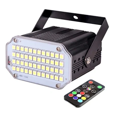 Afbeelding van Led Stroboscoop, 48 Stks Kleurenstroboscoop met Afstandsbediening, Superhelder Knipperlicht, Discolamp