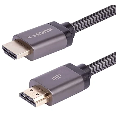Afbeelding van Monoprice 142683 8K gecertificeerde gevlochten Ultra High Speed HDMI 2.1 kabel 10 voet zwart 48 Gbps, compatibel met Sony PS5, Microsoft Xbox Series X &amp; S