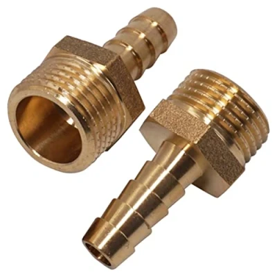 Afbeelding van SKIR&#039;CO 2 stuks mannelijke schroefdraad weerhaak messing fitting 1/2&quot; x 10 mm, slang prikkeldraad adapter, slangstaart connector, BSP