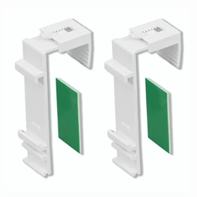 Afbeelding van KLEMMFLEX Klemhouder lang, voor klembevestiging, dubbel rolgordijn, duo rolgordijn zonder boren, om te klemmen en lijmen, 2 stuks, als accessoire, reserveonderdeel ophanging, bevestiging aan