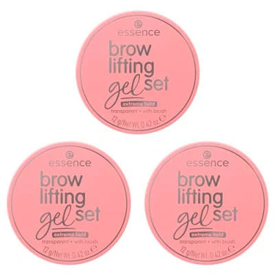 Afbeelding van essence brow lifting gelset, wenkbrauwgel, transparant, langdurig, definiërend, fixerend, doorschijnend, veganistisch, zonder microplasticdeeltjes, nanodeeltjes, parfum, verpakking van 3 stuks