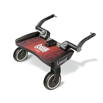Afbeelding van Lascal BuggyBoard Maxi, Buggy Board voor kinderwagen met groot sta oppervlak, accessoire kinderen van 2 6 jaar (22 kg), compatibel bijna elke en buggy, Rood