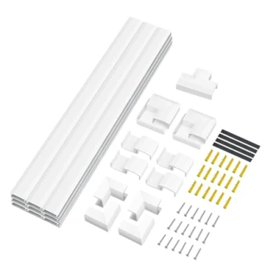 Afbeelding van LogiLink Kabelgoot set (67 stuks) voor wandinstallatie, kleur: wit