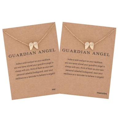 Afbeelding van Mannies Vriendschapsketting / Geluksketting 2 stuks Guardian Angel Goudkleurig