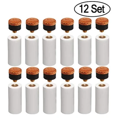 Afbeelding van 12 mm harde billard keu tips messing schroef vervanging met pool twinge voor snooker zwembad (12 sets hard bruin tip set)