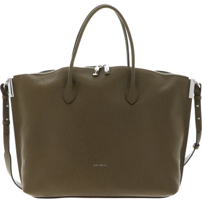 Afbeelding van COCCINELLE Leren Handtas Schoudertas Estelle Elephant Handbag Loden Olijfgroen