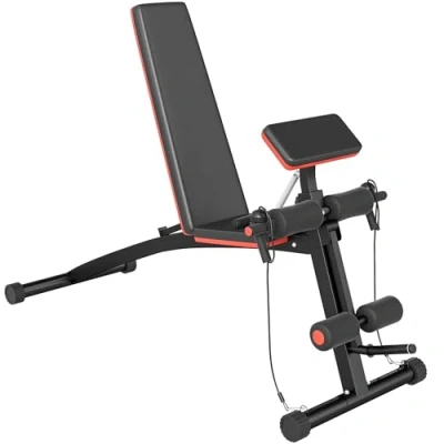 Afbeelding van HOMCOM Multifunctionele halterbank krachtstation trainingsbank tot 120 kg zwart A91 062