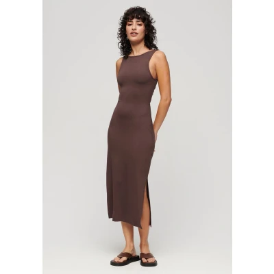 Afbeelding van Superdry Twist BACK MIDI Etuijurk, Dames, Maat: 42, Puce brown