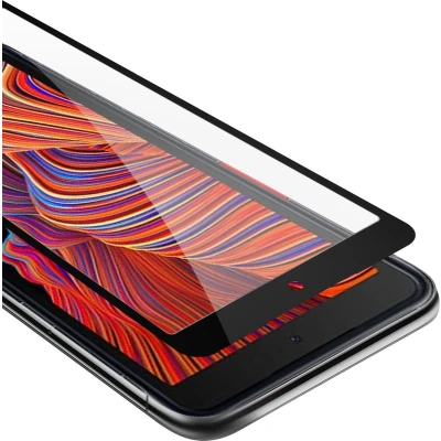 Afbeelding van Cadorabo Screenprotector geschikt voor Samsung Galaxy XCover 5 Volledig scherm pantserfolie Beschermfolie in TRANSPARANT met ZWART Gehard (Tempered) display beschermglas 9H hardheid 3D Touch