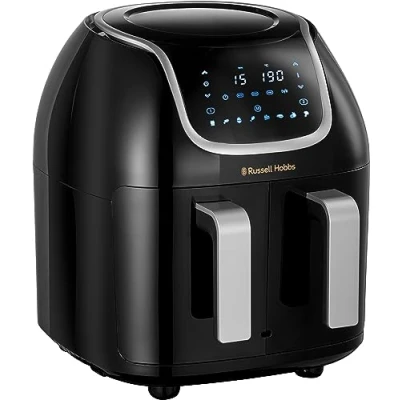 Afbeelding van Russell Hobbs AirFryer Dual Basket [2 Losse Manden: 4.25l Of Samen Tot 1 Mand Van 8.5l] SatisFry Snappi (8 Kookprogramma&#039;s, Vaatwasserbestendig, Touch Screen, Heteluchtfriteuse) 27290 56
