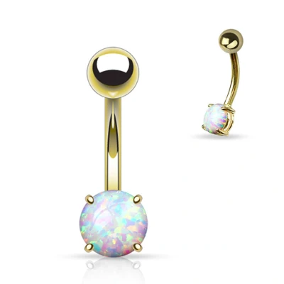 Afbeelding van Piercing opal gold plated