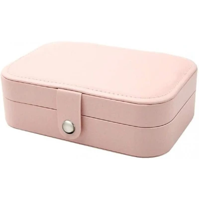 Afbeelding van Sieradendoosje Accessoire Organizer Juwelendoos Sieraden doosje Meisje 17.5*12.5*6.5cm roze PU