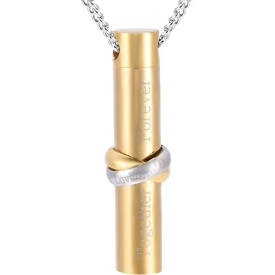 Afbeelding van Fako Bijoux® Ashanger / Assieraad Cilinder Together Forever Goudkleurig