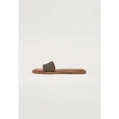 Afbeelding van Michael Kors DANA Slide Pantoffels, Dames, Maat: 40, Brown Kunststof