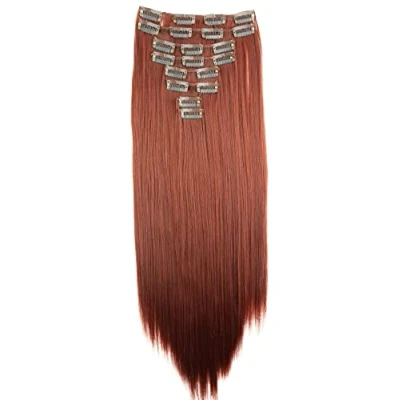 Afbeelding van CAISHA XXL 50cm 8 Delige Set CLIP IN EXTENSIONS Haarextensies Haarstukje Glad Roodbruin CES114