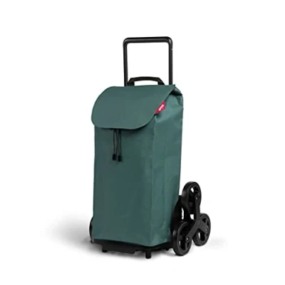 Afbeelding van Gimi Tris Boodschappentrolley, waterafstotende tas, 3 rollen systeem, eco verpakking inklapbaar frame, maximale belasting: 30 kg, frame: staal/kunststof, boodschappentas: polyester, kaki