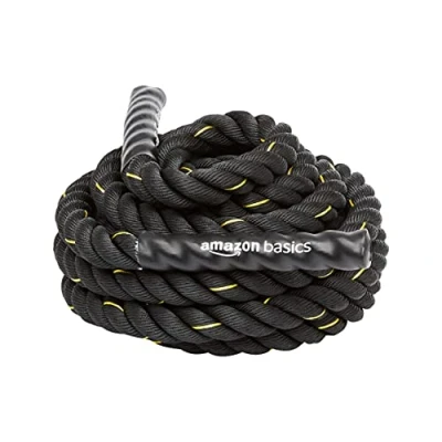 Afbeelding van Amazon Basics Trainingstouw Battle Rope, 9 m x 3,8 cm, zwart