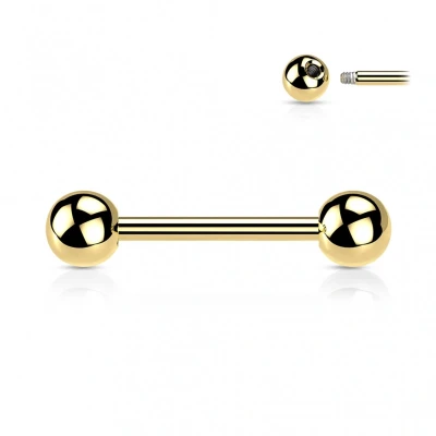 Afbeelding van piercing titanium gold plated 14mm