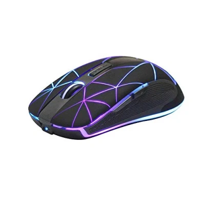 Afbeelding van Rii Mouse Draadloze, 2.4G Draadloze Muis PC Laptop Optische met USB Nano Ontvanger, 7 LED Verlichte voor Windows/Mac/Linux, Kantoorhuis, Zwart