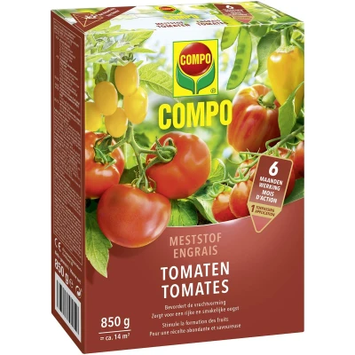 Afbeelding van COMPO Tomaten Meststof directe en lange werking 6 maanden voor een rijke oogst zuiver aroma doos 850 g